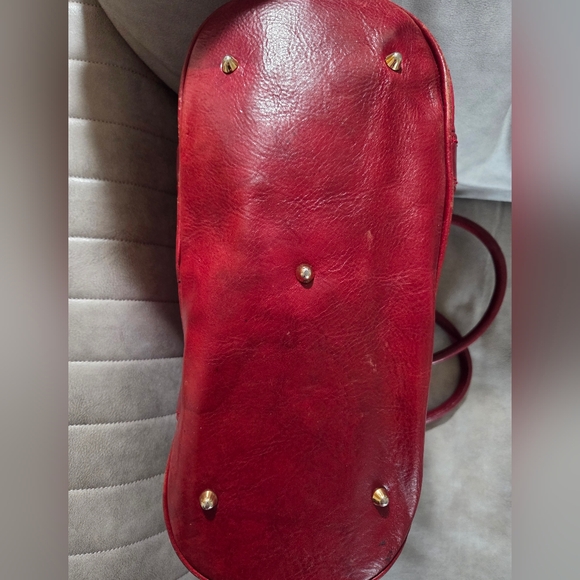 Marino Orlandi Red Large Quilted Leather Tote Bag - Picture 8 of 15